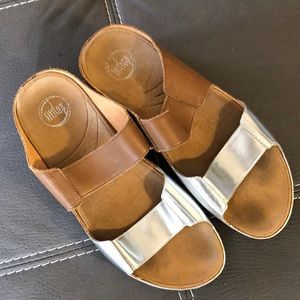 Brown & Silver Fit Flops